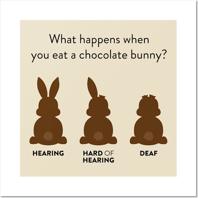 What happens when you eat a chocolate bunny? Wall Art by Tennifer